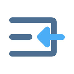 Simple blue login icon with arrow and frame element