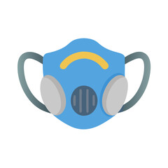 Blue respirator mask isolated on White Background illustration art