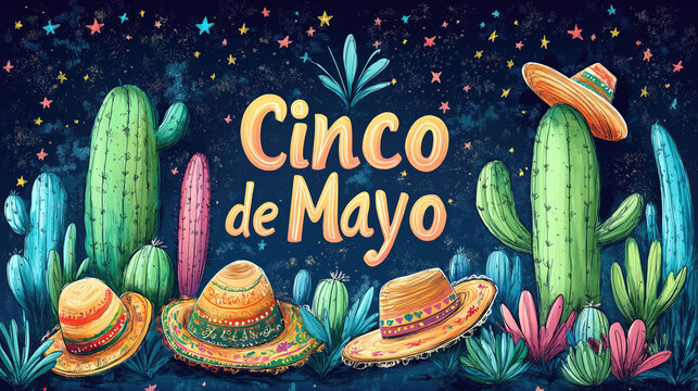 Cinco de mayo celebration graphic design - Powered by Adobe