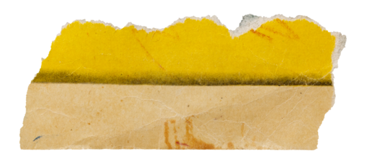 Torn stripe of old yellow page, tear piece of sheet from vintage paper children's book