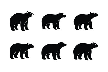 set of bear silhouettes