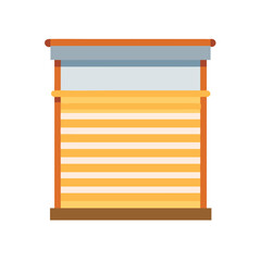 Flat design illustration of wooden blinds or window shutter