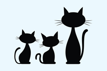 pet, animal, cartoon, cat, illustration, vector, kitten, silhouette, friends, puppy, standing, dog, cute, mammal, drawing, sitting, black, symbol, domestic, collection, tail, playing, playful, childre