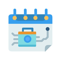 Digital agenda with toolbox on a calendar date reminder