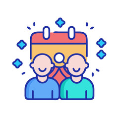 Team anniversary event celebration calendar invitation date reminder icon
