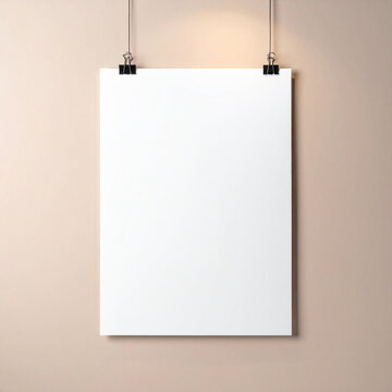 A2 poster mockup with black clips. Best for branding