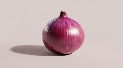 Fototapeta premium Single red onion vegetable studio photography image fresh food raw bulb diet life clean still tasty
