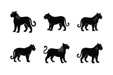 tiger silhouettes vector