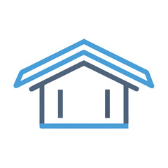 Simple blue house icon on White Background illustration