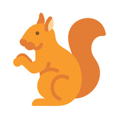 Cute Squirrel Flat Illustration Against Black Background Design