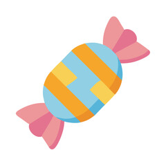 Stylized wrapped candy with stripes on a black background