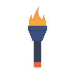 Isolated flat vector icon of a burning olympic torch
