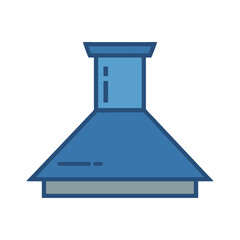 Blue kitchen exhaust hood isolated on White Background