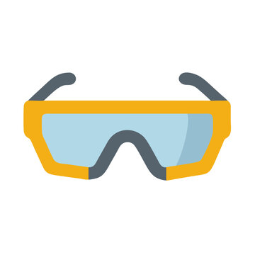 Yellow framed safety glasses illustration on a White Background