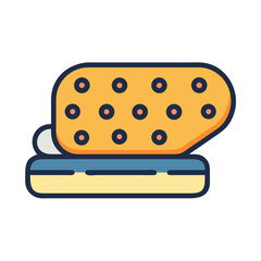 Simple vector illustration of a button making machine tool