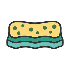 Modern sponge icon with vibrant colors on White backdrop