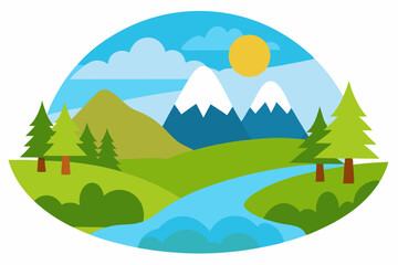 Obraz premium mountain landscape with trees