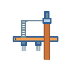 Simple Illustration of Industrial Machine on White Background