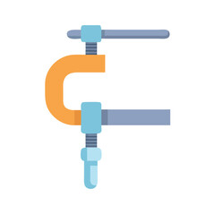 Isolated C clamp tool on a solid White Background
