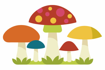 mushrooms in the grass