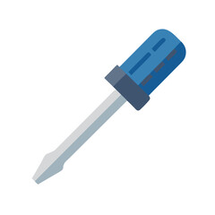 Blue and gray flat design screwdriver tool illustration isolated