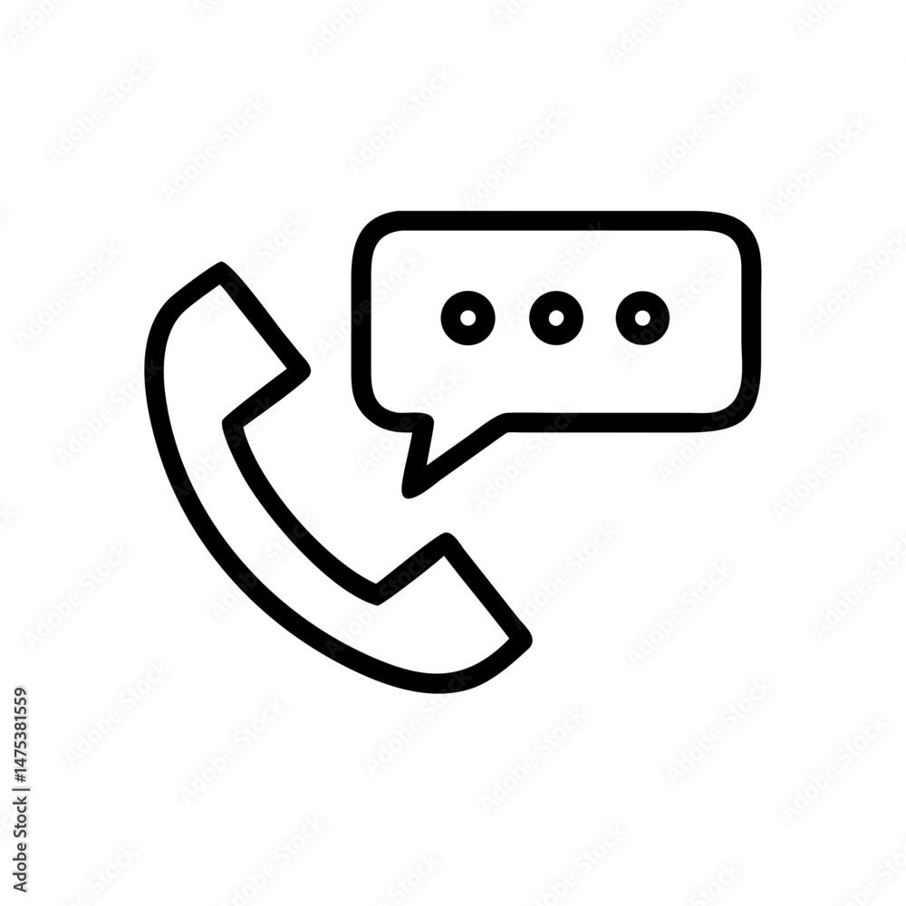 Poster A simple graphic of a telephone receiver with a speech bubble containing three dots above it shown