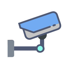 Security camera surveillance system icon on White Background