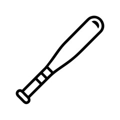 Fototapeta premium Simple graphic showing a baseball bat with a black outline on a white background design element art