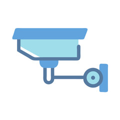 Stylized security camera vector graphic on White Background