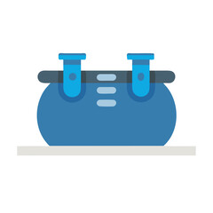 Simple cartoon image of a water tank on stand