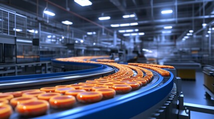 Efficiently Organized Food Processing Facility with Bright Lighting