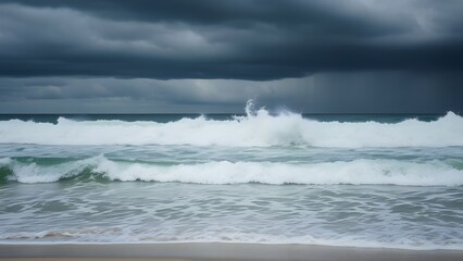 Naklejka premium stormy sea waves