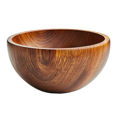 Wooden bowl on Transparent background showcasing natural grain and craftsmanship, Wooden Bowl Isolated on PNG background