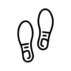 Two outlined shoe prints with heel and toe details on a white background are displayed here nicely