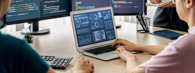 Business data dashboard provide business intelligence analytic for marketing strategy planning...