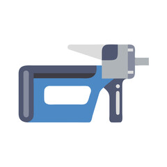 Modern blue and gray construction stapler illustration on White Background