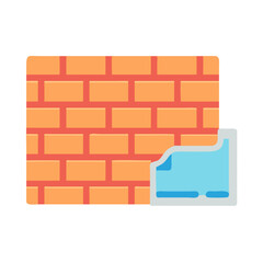 Vector illustration showing a firewall and a file behind it