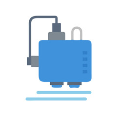 Blue 3D printer model on White Background for manufacturing