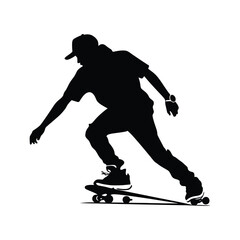 Fototapeta premium Roller Skater in Motion Silhouette Set