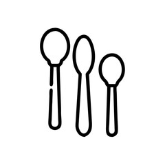 Three simple line drawings of kitchen utensils with different sized bowls displayed together nicely