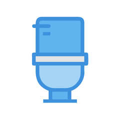 Blue toilet icon on White Background in flat style