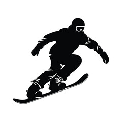 Obraz premium Snowboarder in Mid Air Silhouette Clipart