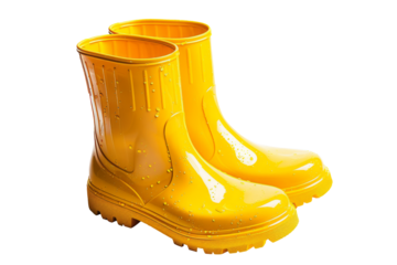 Yellow Rubber Rain Boots