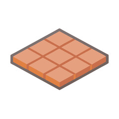 Isometric orange tiles grid on White Background for patterns