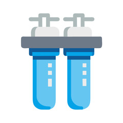 Dual water filter system illustration for home purification