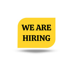 We are hiring sticker with yellow color and transparent background