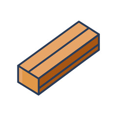 Isometric block with lines on a White Background graphic