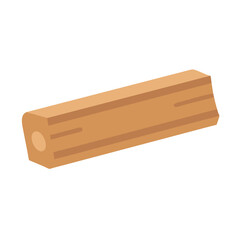 Stylized wooden dowel on White Background for woodworking applications