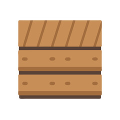 Brown Wooden Crate Container Box on Dark Background Illustration
