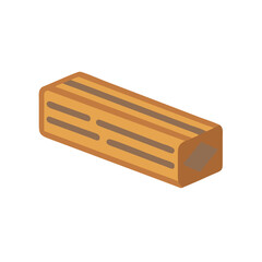 Stylized log in isometric view on a White Background